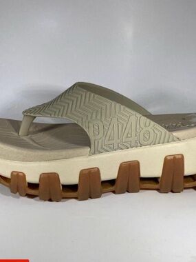 P448 Bondi Women’s Taupe and Brown platform flip flops